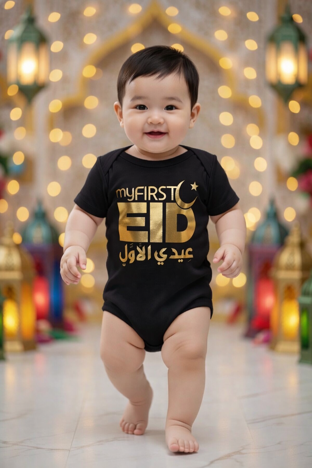 My First Eid Baby Romper - High Quality Digital Printing Bodysuit