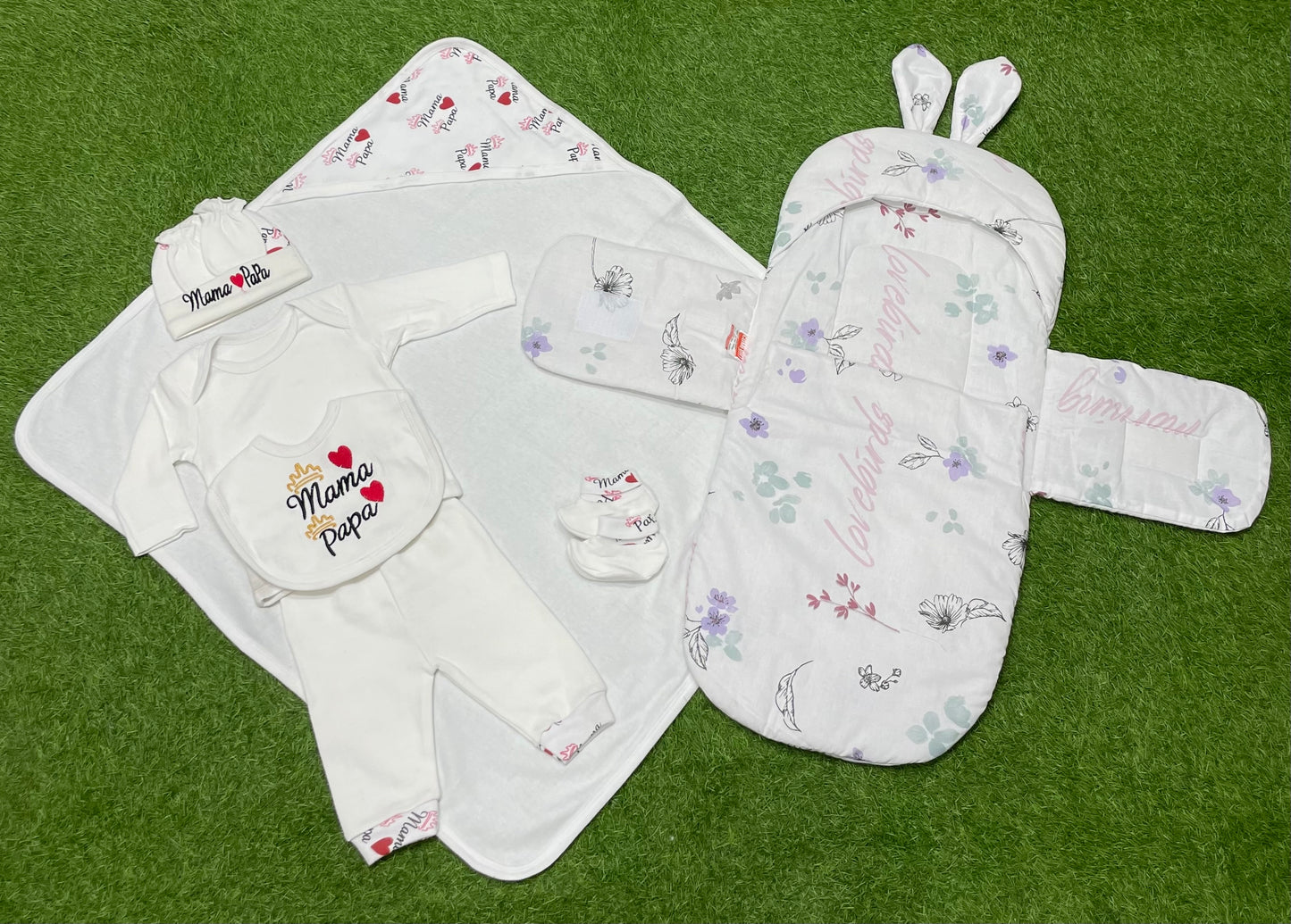 9pcs “HEAVENLYBUNDLE” the ultimate newborn comfort collection