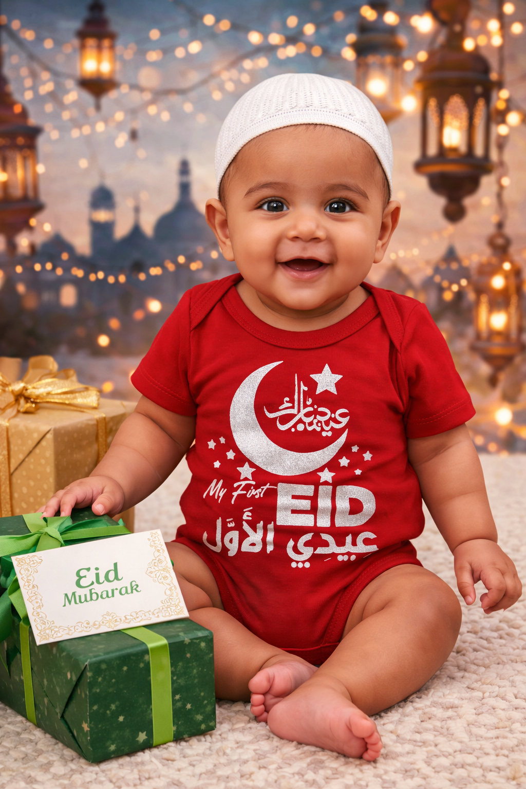 My First Eid Baby Romper - High Quality Comfortable & Stylish Eid Bodysuit