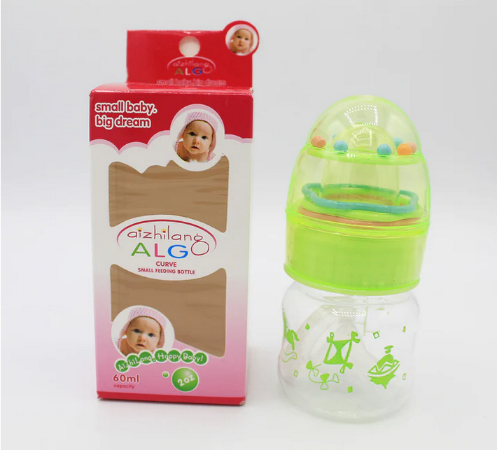 Newborn Feeder Bottle with Rattle Cap - 2oz/60ml