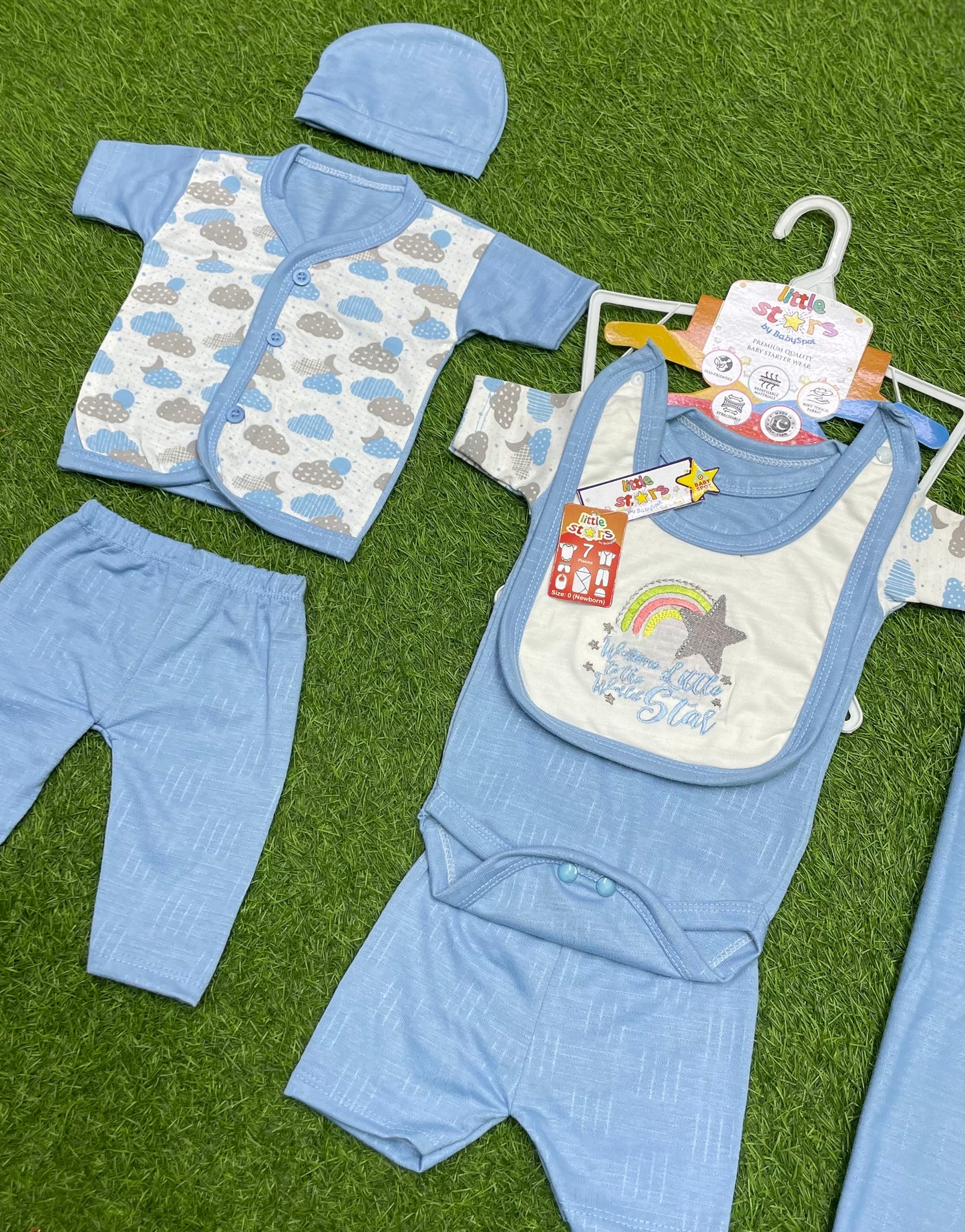 7pcs Little Stars newborn starter set - blue