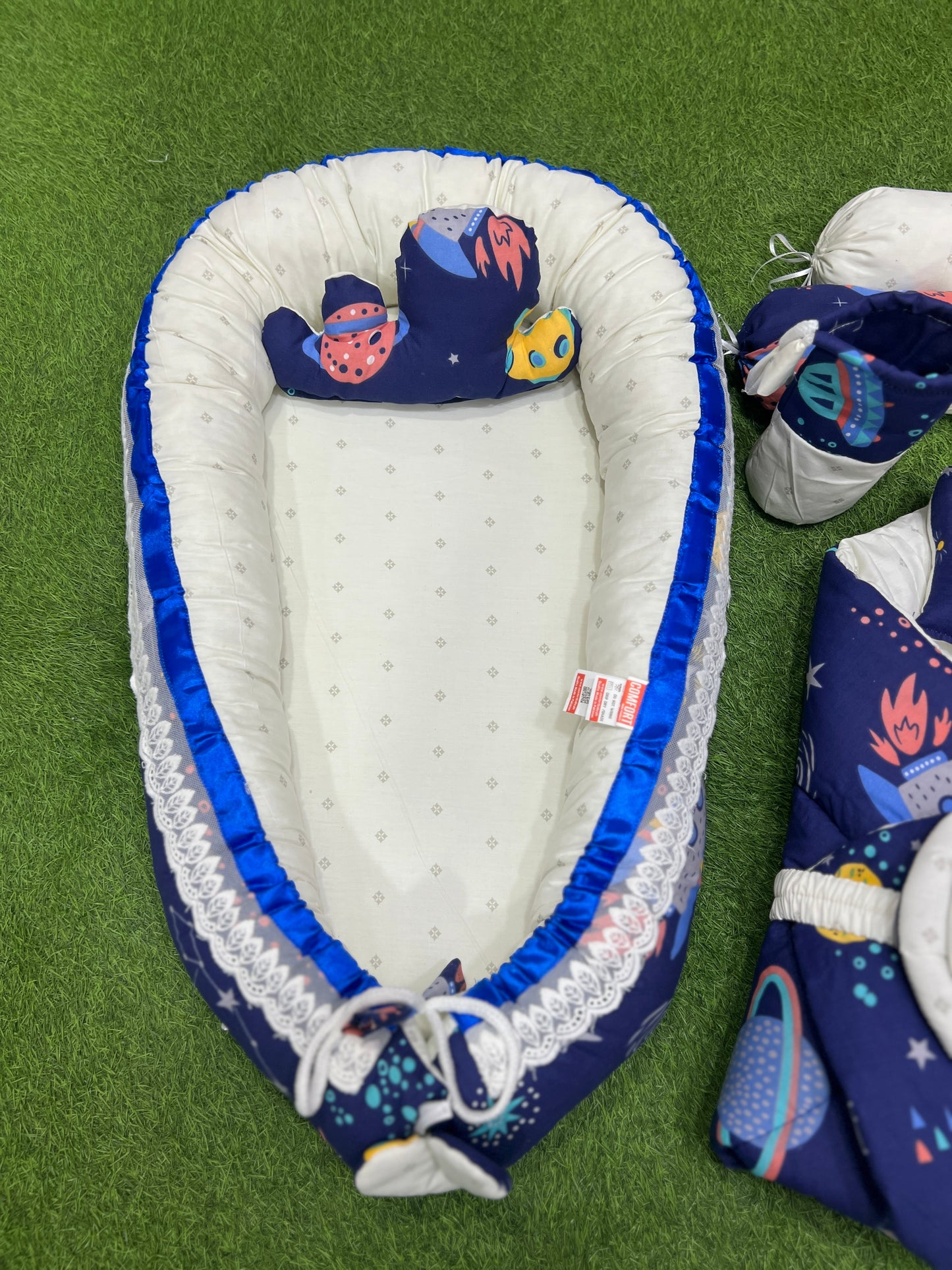 9pcs Baby Snuggle Bed Set -- Blue Galaxy