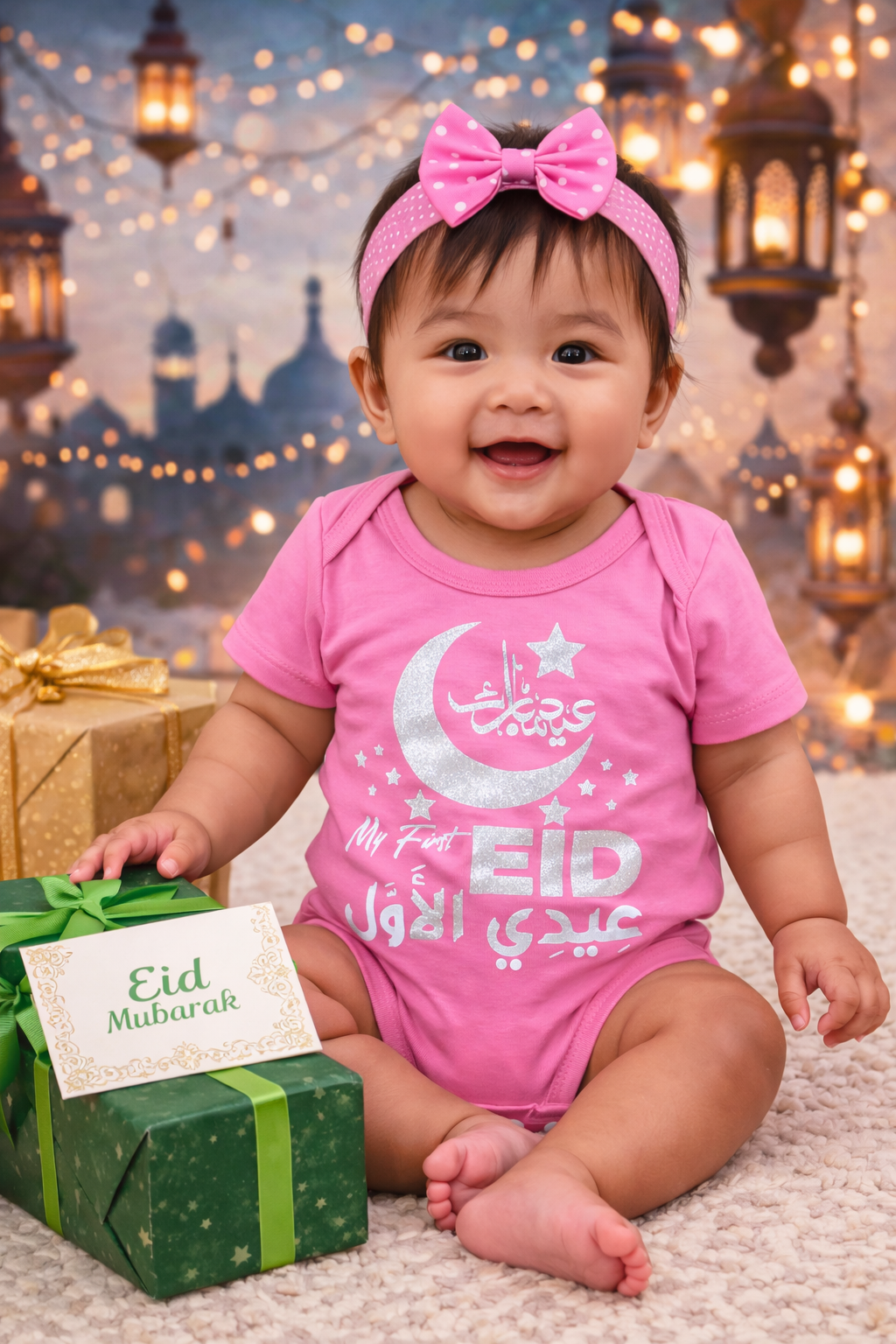 My First Eid Baby Romper - high Quality Comfortable & Stylish Eid Bodysuit for Newborns