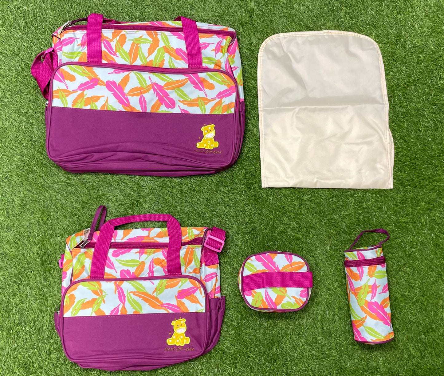 Imported Waterproof 5 Pcs Mommy Diaper Bag Set - Large Capacity Maternity Bags For Babies & Travel