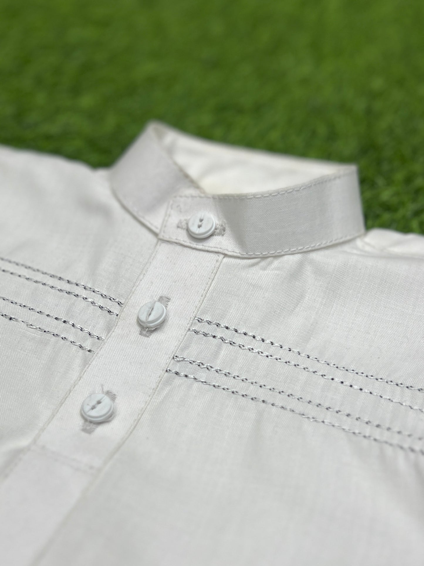 Hand Stitched Baby Shalwar Kameez - Fine Quality (White)