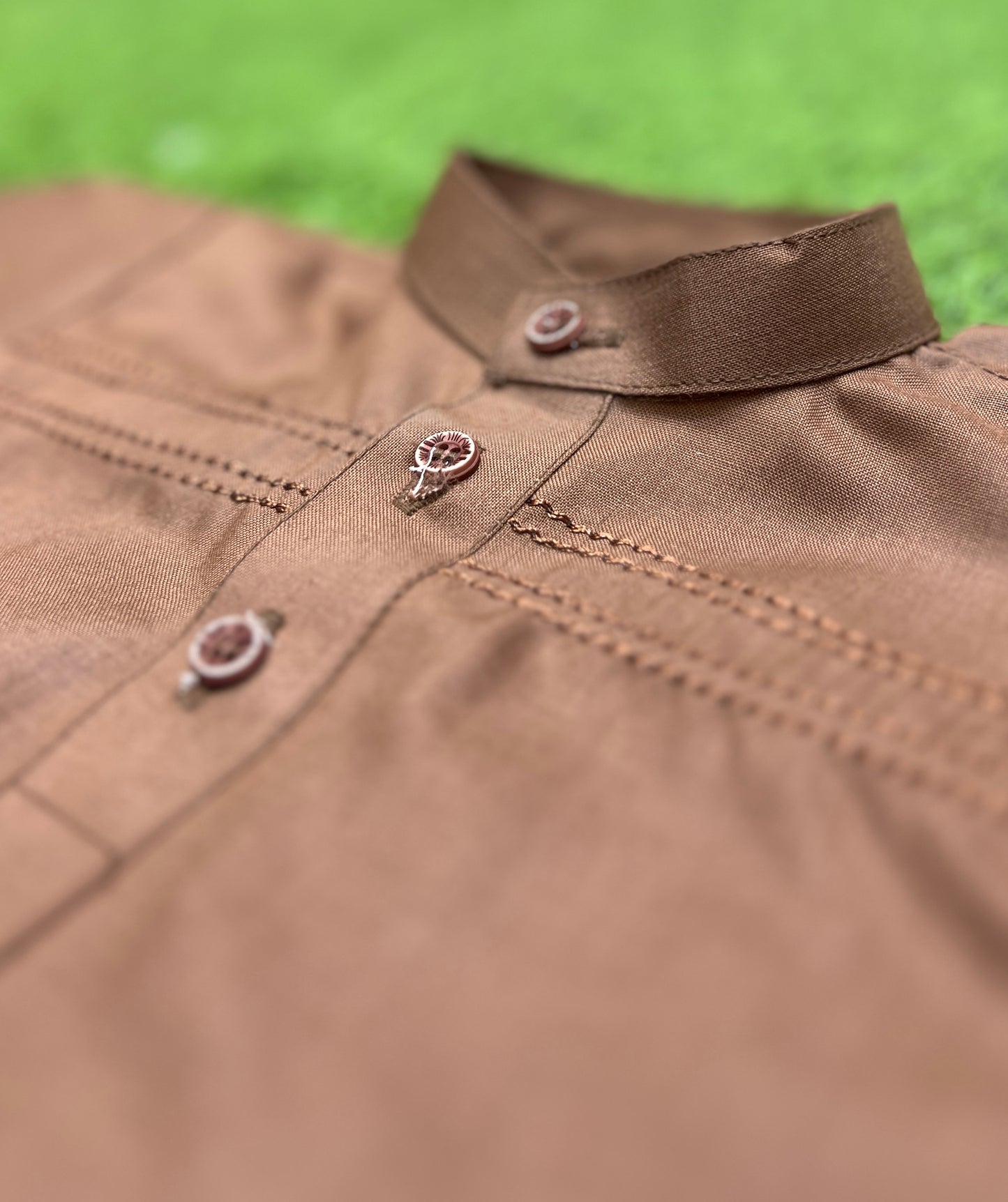 Hand Stitched Baby Shalwar Kameez - Fine Quality (Brown)