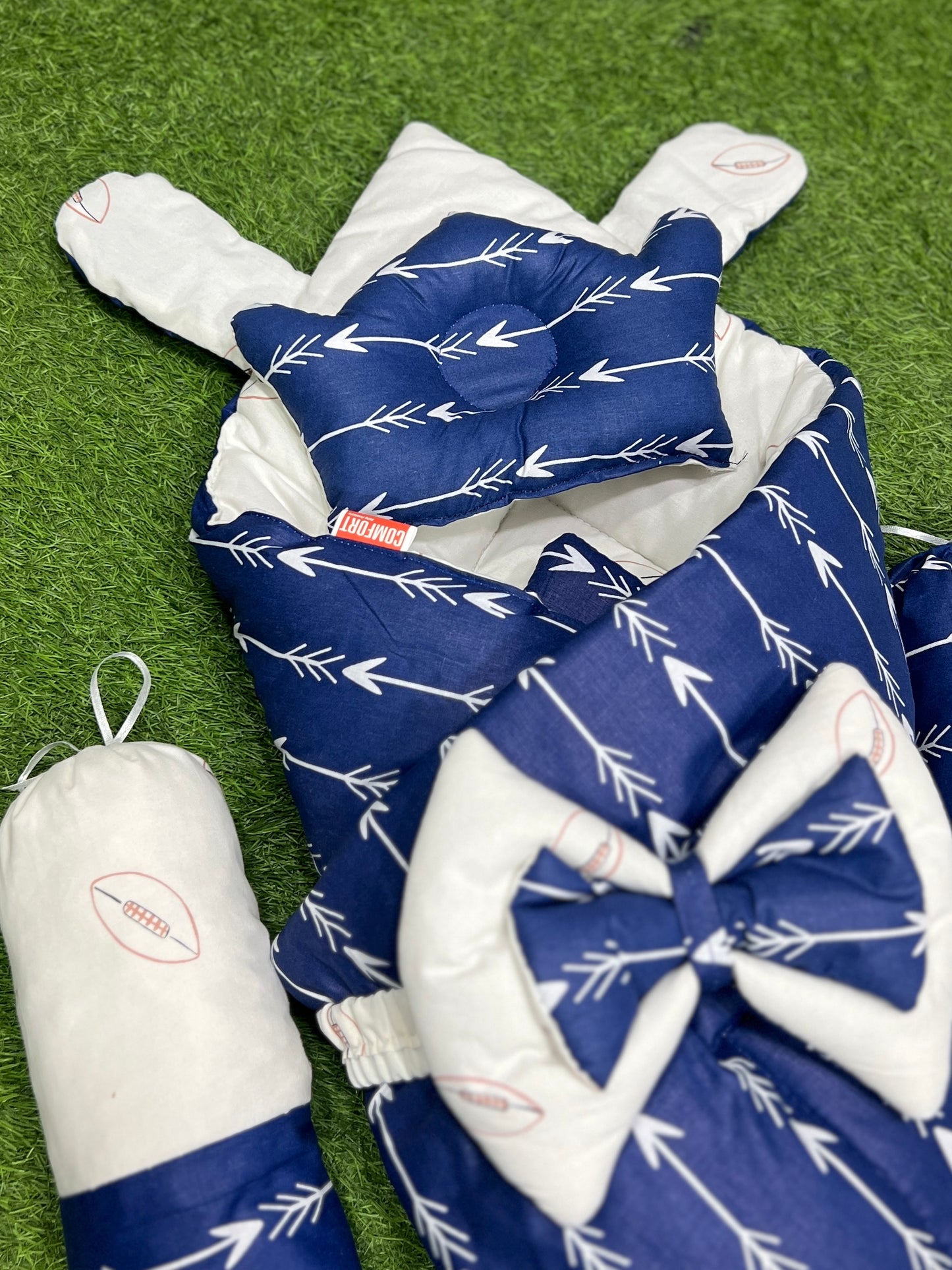 5pcs 2in1 Carry Nest Plus Comforter (Navy Blue)