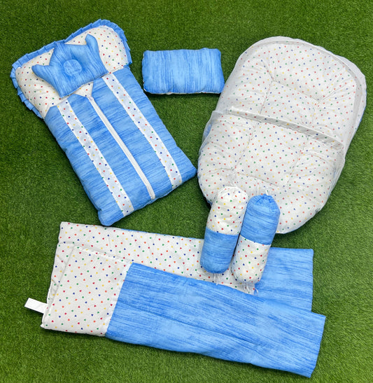 7pcs New Stylish Baby Bedding Set - Blue