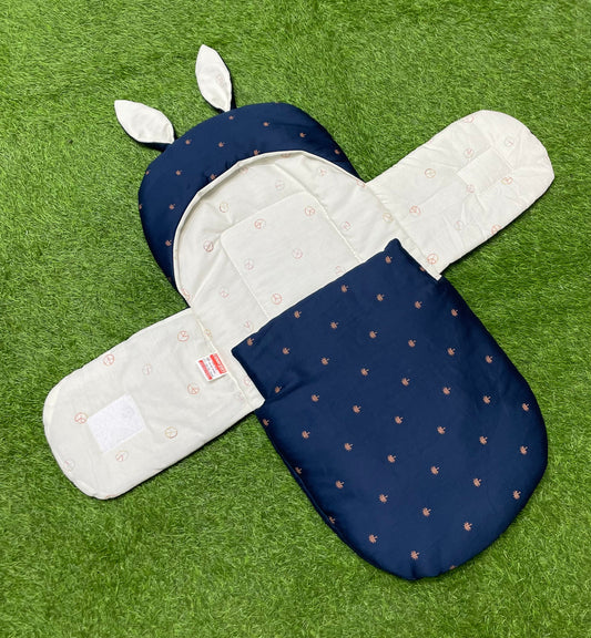 Rabbit Swaddle Wrap - Cotton (Blue Legend)