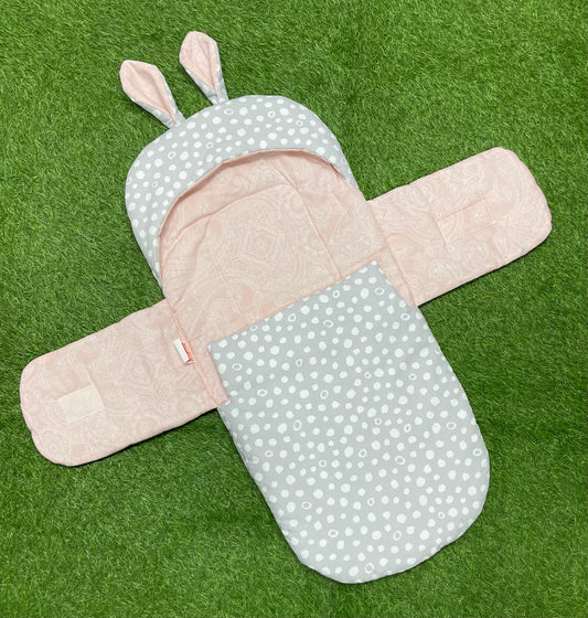 Rabbit Swaddle Wrap - Cotton (Grey Pink)