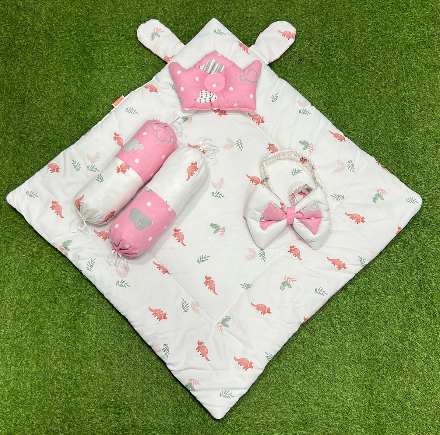 5pcs 2in1 Carry Nest plus Comforter (Pink White)