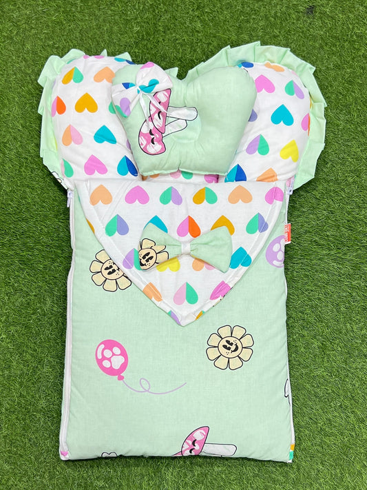 Heart Shaped Style Fancy Carry Nest - sea Green
