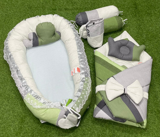 9pcs Baby Snuggle Bed Set -- English Green