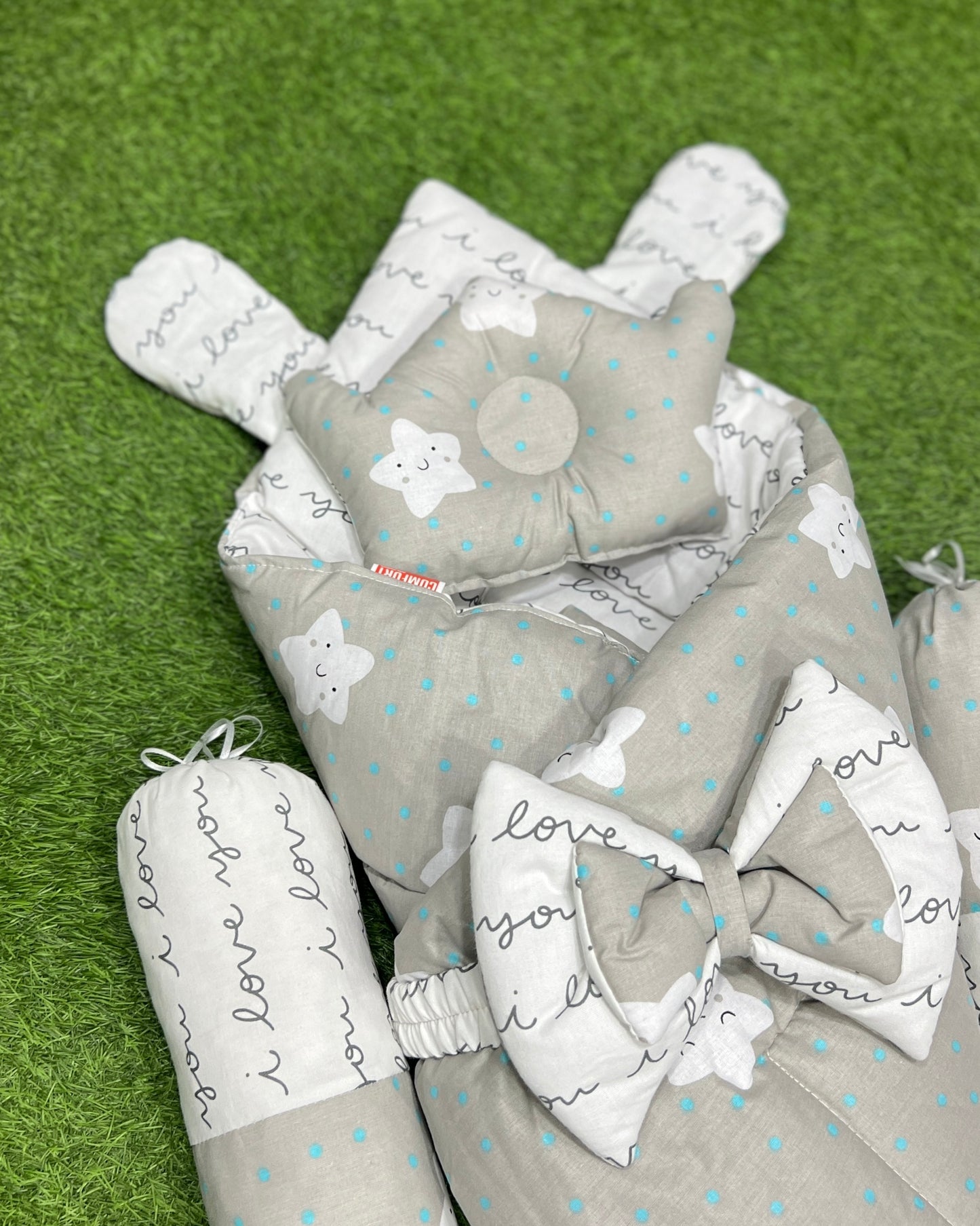 5pcs 2in1 Carry Nest plus Comforter (Grey and White)