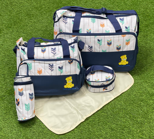 Imported Waterproof 5 Pcs Mommy Diaper Bag Set - Large Capacity Maternity Bags for Babies For Travel