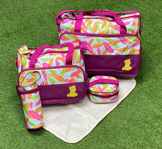 Imported Waterproof 5 Pcs Mommy Diaper Bag Set - Large Capacity Maternity Bags For Babies & Travel