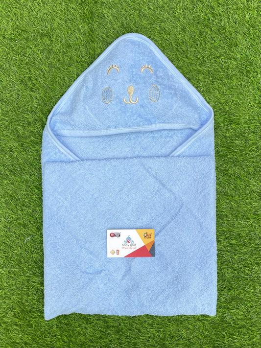 Embrioded Baby Bath Towel (Blue)