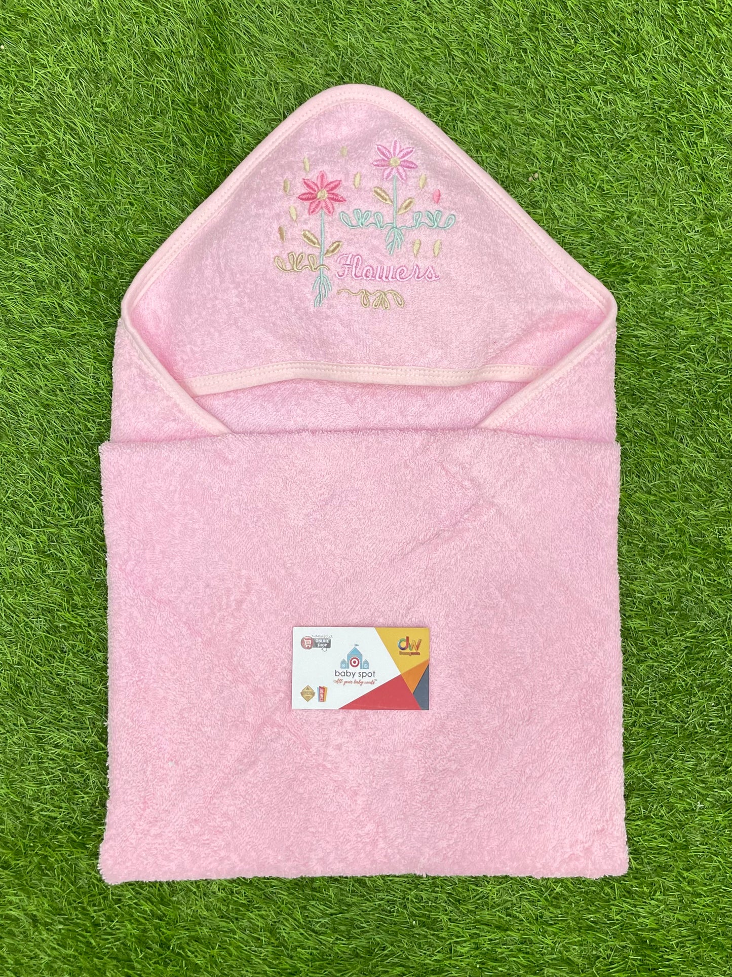 Embrioded Baby Bath Towel (Pink)