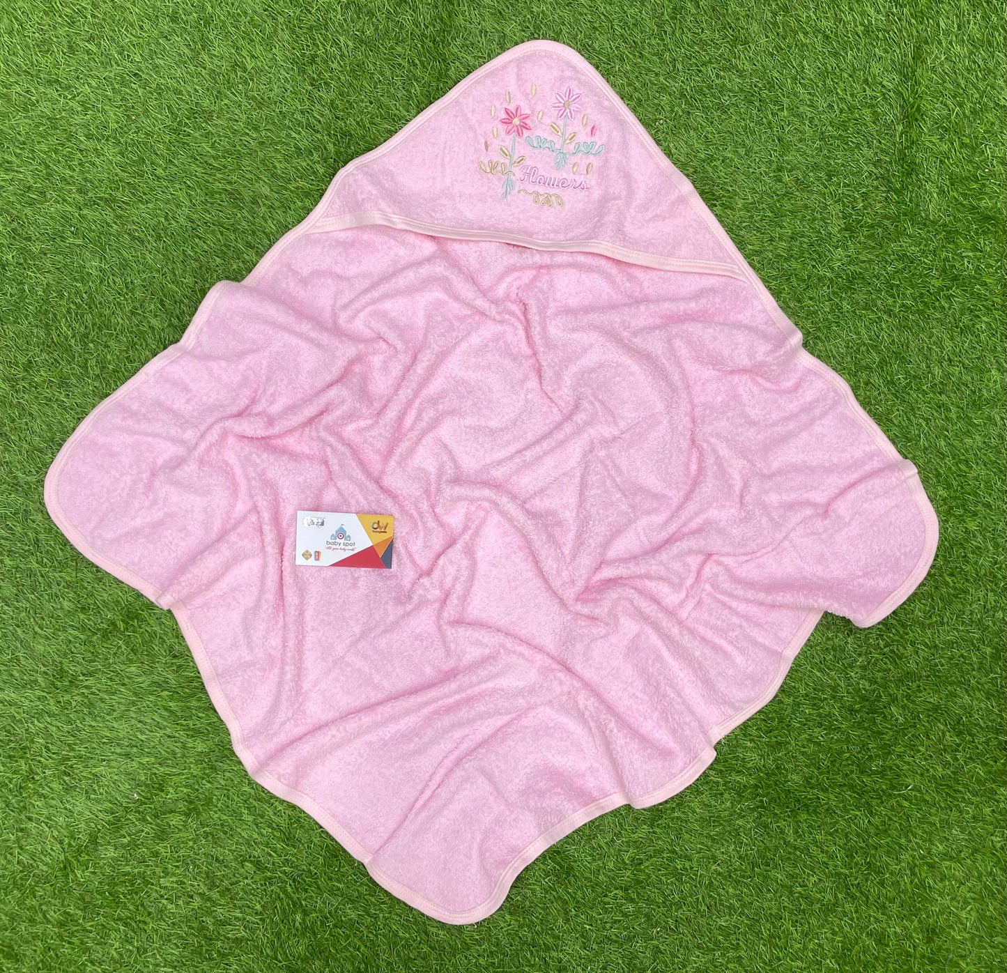 Embrioded Baby Bath Towel (Pink)