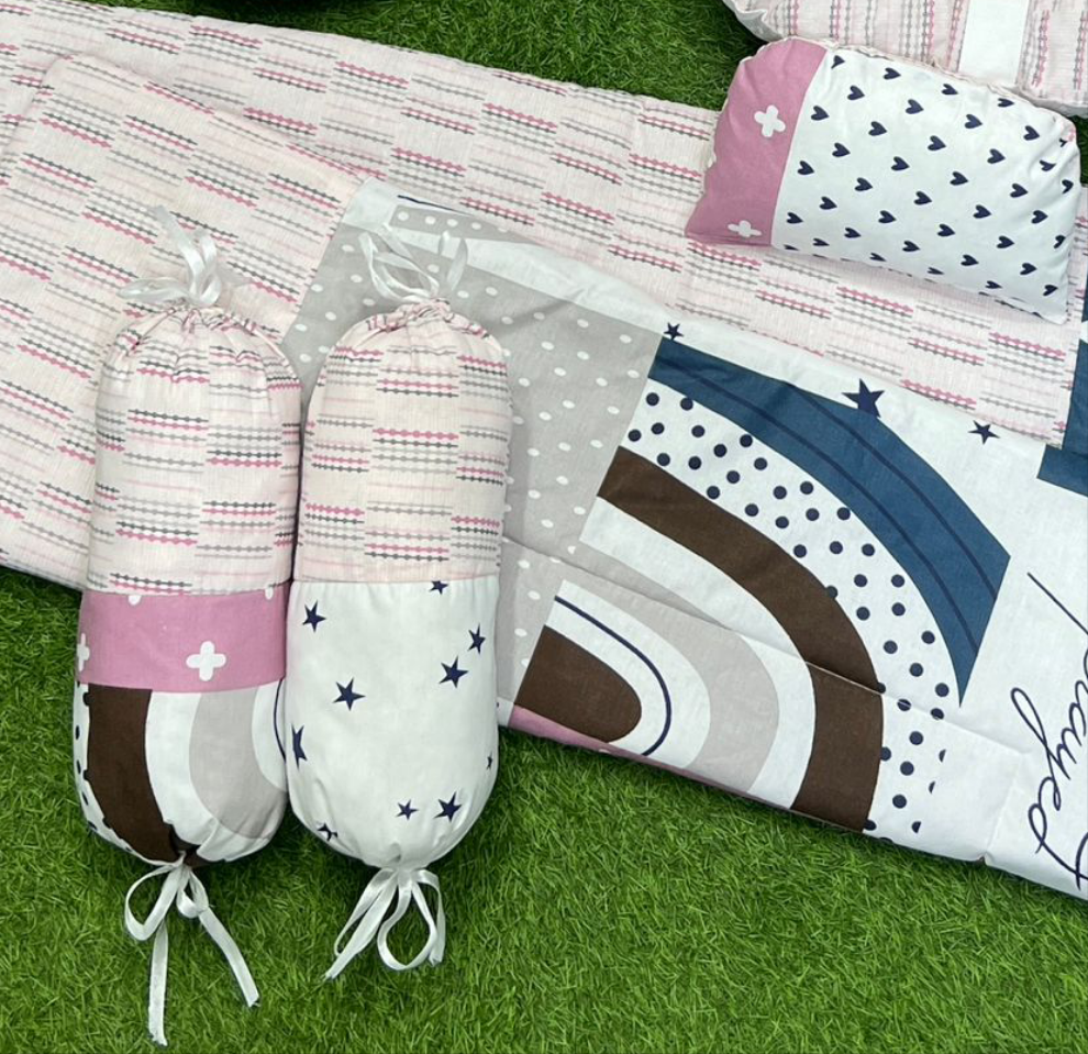 7pcs Fancy & Stylish Baby Bedding Set -- Multi Star