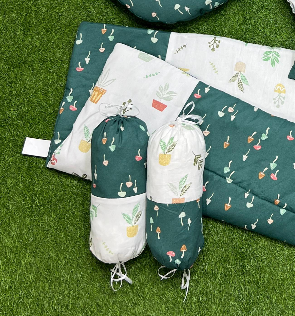 7pcs Fancy & Stylish Baby Bedding Set - - Green