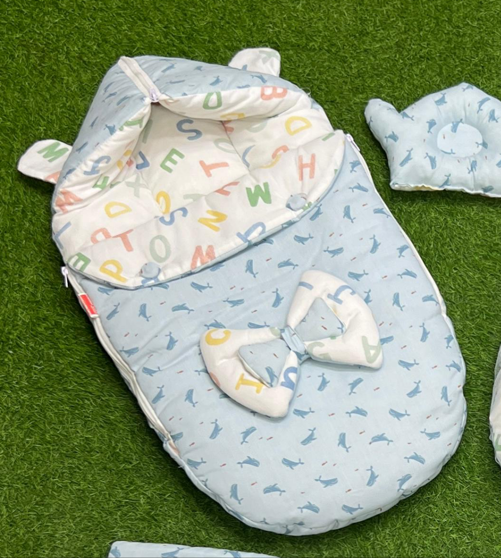 7pcs Fancy And Stylish Baby Bedding Set - - Blue Ocean