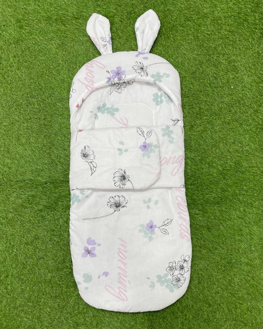 Rabbit Swaddle Cotton (White Flowers)