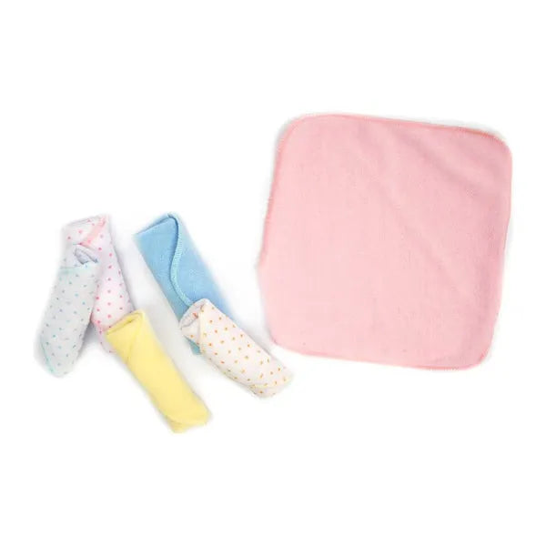 Pack Of 6 New Born Baby Face Towel Cotton Dotted Set in Multi-Color