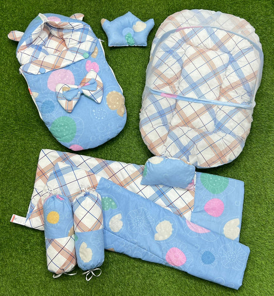 7pcs Fancy & Stylish Baby Bedding Set - - Blue