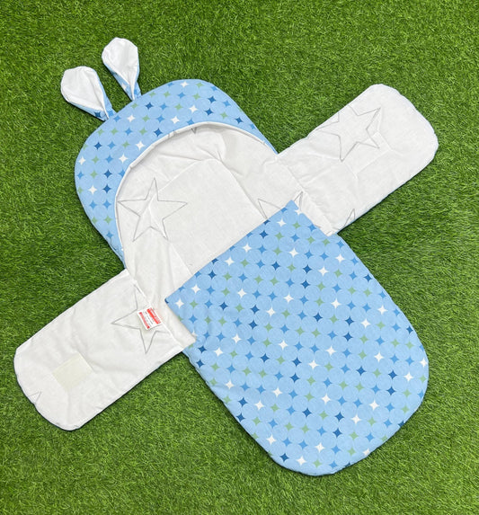 Rabbit Swaddle Wrap - Cotton (Blue Multi)