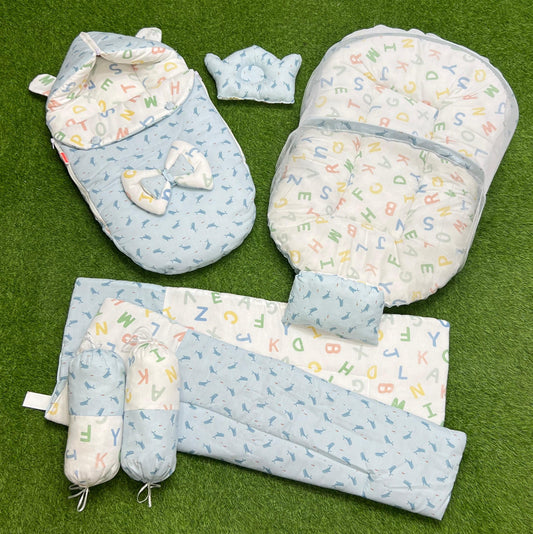 7pcs Fancy And Stylish Baby Bedding Set - - Blue Ocean