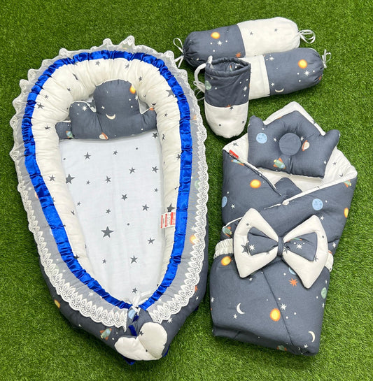 9pcs Baby Snuggle Bed Set -- ( Grey Galaxy)