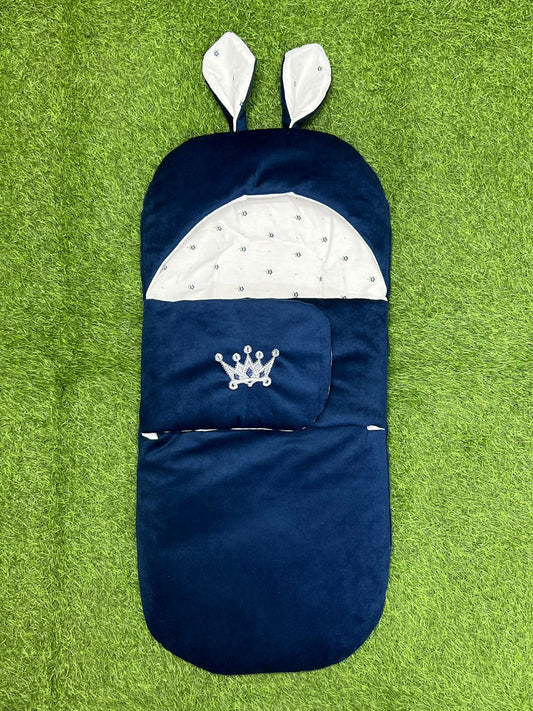 Plush Velvet - Baby Swaddle Wrap - Blue