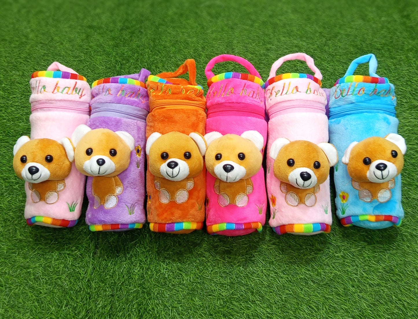 Character Feeder Cover For Baby Feeding Bottle soft Plush Pouch Cover