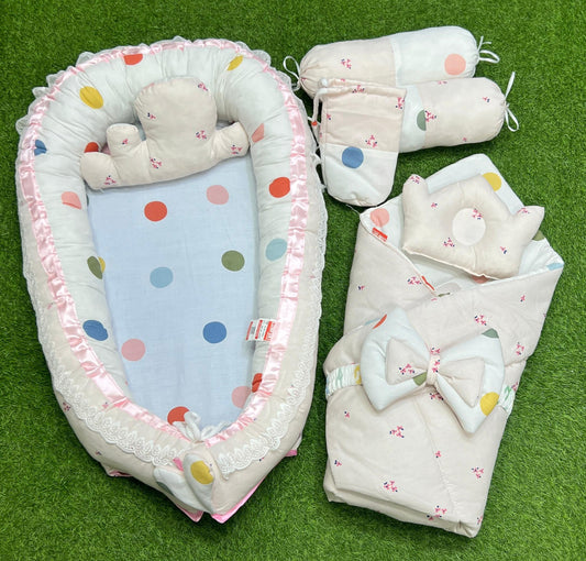 9pcs Baby Snuggle Bed Set -- Hot Pink