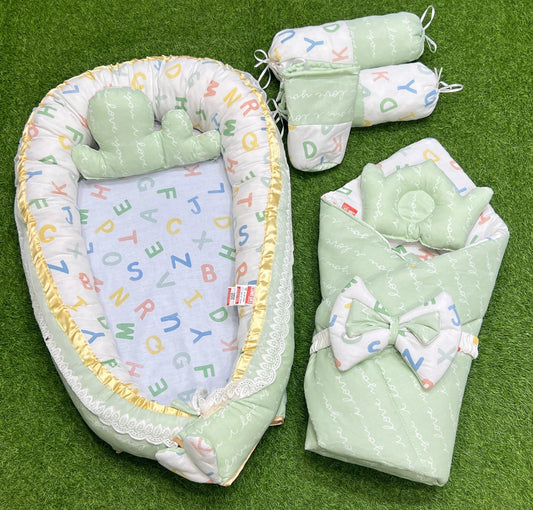 9pcs Baby Snuggle Bed Set -- Pastel Green