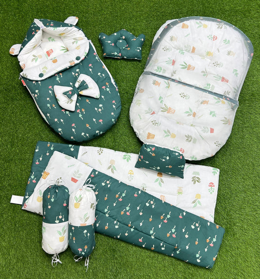 7pcs Fancy & Stylish Baby Bedding Set - - Green